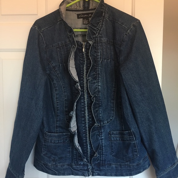 Christiana Zinn Jackets & Blazers - Christina Zinn - Cute ruffled denim jacket